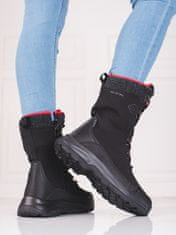 Amiatex Pěkné trekingové boty černé dámské bez podpatku, černé, 40