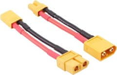 YUNIQUE GREEN-CLEAN 4ks kabely adaptéry XT30 na XT60 samec samice konektor 16awg 5cm
