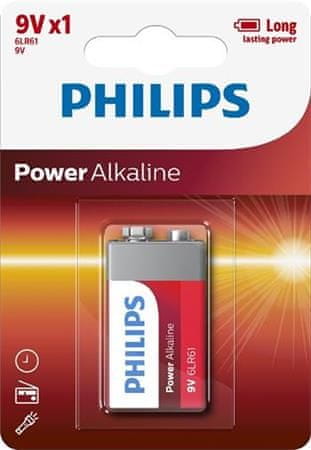 Takara Baterie Philips 6LR61P1B/10 Power Alkaline 9V 1-blister