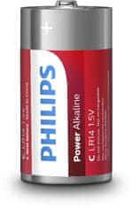 Philips Baterie LR14P2B/10 Power Alkalická C 2ks