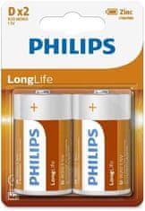 Philips Baterie R20L2B/10 LongLife D 2ks