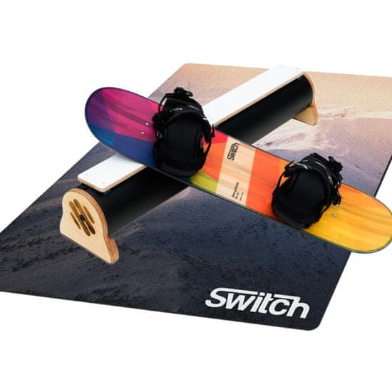 Switch Boards Trampoline Board 95cm + Vázání + Překážka + Podložka pro deti - trampolínová deska jako snowboardu pro učení triků na trampolíně, dno s pěnou EVA 4mm