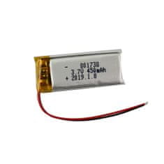 YUNIQUE GREEN-CLEAN 1 kus dobíjecí Lipo baterie 801738 (3.7V, 450mAh Lipo) pro přenosný telefon Video MP3 MP4 LED světlo GPS