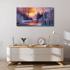 COLORAY.CZ Obraz na plátně Snow River Sunset River 100x50 cm