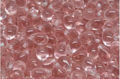 Kraftika 20 ks crystal pink teardrop české skleněné vločky 6mm x 9mm