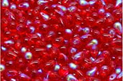 Kraftika 40pcs crystal ruby red clear ab half teardrop české