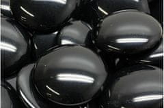 Kraftika 2 ks opaque jet black cabochon české sklo 25mm