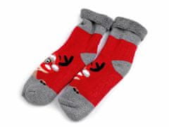 Kraftika 1pár (vel. 35-42) krémová nejsvět. vánoční ponožky v kouli,