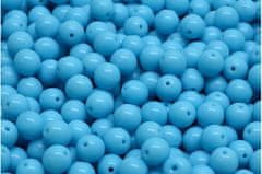 Kraftika 40 ks opaque turquoise baby blue round české skleněné