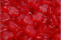 Kraftika 12 ks crystal ruby red clear leaf české skleněné vločky