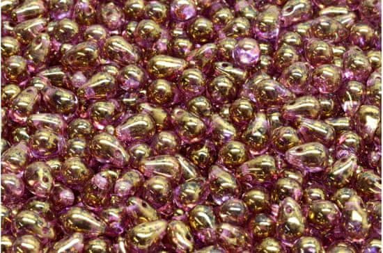 Kraftika 40 ks picasso crystal purple gold luster teardrop české