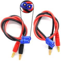 YUNIQUE GREEN-CLEAN 2 kusy nabíjecí kabel s konektorem EC3 banánková zástrčka 4,0 mm, barva modrá červená černá