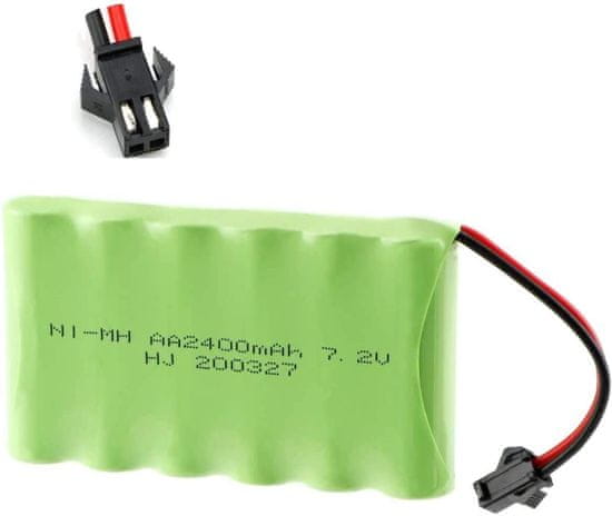 YUNIQUE GREEN-CLEAN 1 kus 7.2V 2400mAh Ni-MH AA dobíjecí baterie s sm-2P 2Pin konektorem pro RC nákladní automobily vozidla