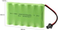 YUNIQUE GREEN-CLEAN 1 kus 7.2V 2400mAh Ni-MH AA dobíjecí baterie s sm-2P 2Pin konektorem pro RC nákladní automobily vozidla