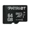 Patriot Paměťová karta microSDxC 64GB, Class10, bez adaptéru