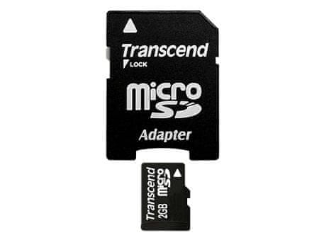 Transcend 2GB microSD paměťová karta (s adaptérem)