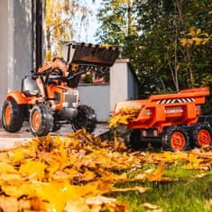 Falk FALK FALK Oranžový tahač Kubota s přívěsy