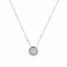 NUBIS Stříbrný náhrdelník s kulatým zirkonem