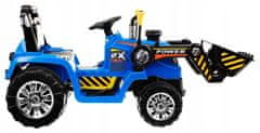 Super-Toys Akumulátorový traktor s lopatou.Rýpadlo modré