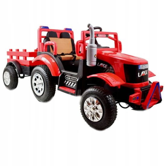 Super-Toys MEGA TRAKTOR VELKÝ S PŘÍVĚSEM, NAFUKOVACÍ KOL, PI