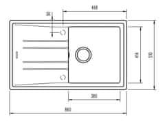 Teka TEKA dřez granit STONE 50 B-TG 1B 1D WH 115330019 - Teka