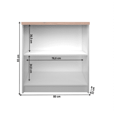 KONDELA Regál, bílá / dub sonoma, TOPTY TYP 16