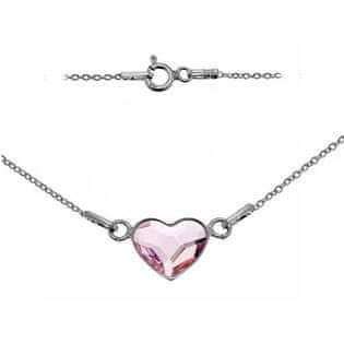 NUBIS Stříbrný náhrdelník se srdcem Crystals from Swarovski Rosaline