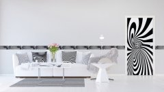 AG Design Dekorativní polštář Černá a bílá abstrakce , 45 x 45 cm, CN 3608