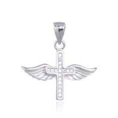 NUBIS Stříbrný přívěšek křížek s křídly