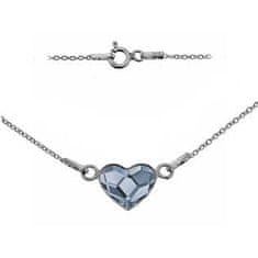 NUBIS Stříbrný náhrdelník se srdcem Crystals from Swarovski DENIM BLUE