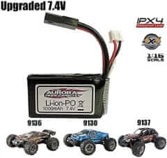 YUNIQUE GREEN-CLEAN 7.4V 1000mAh dobíjecí Lipo baterie pro 1/16 XLH 9130 9136 9137 RC auto 4WD Truck Rocker Crawler