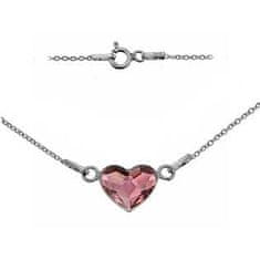 NUBIS Stříbrný náhrdelník se srdcem Crystals from Swarovski Antique Pink