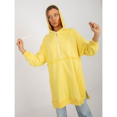 FANCY Dámská halenka s kapucí a zapínáním na zip dlouhá oversize NESSA žlutá FA-BL-8105.38P_390543 Univerzální