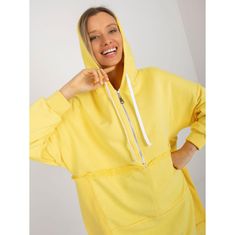 FANCY Dámská halenka s kapucí a zapínáním na zip dlouhá oversize NESSA žlutá FA-BL-8105.38P_390543 Univerzální