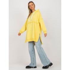 FANCY Dámská halenka s kapucí a zapínáním na zip dlouhá oversize NESSA žlutá FA-BL-8105.38P_390543 Univerzální