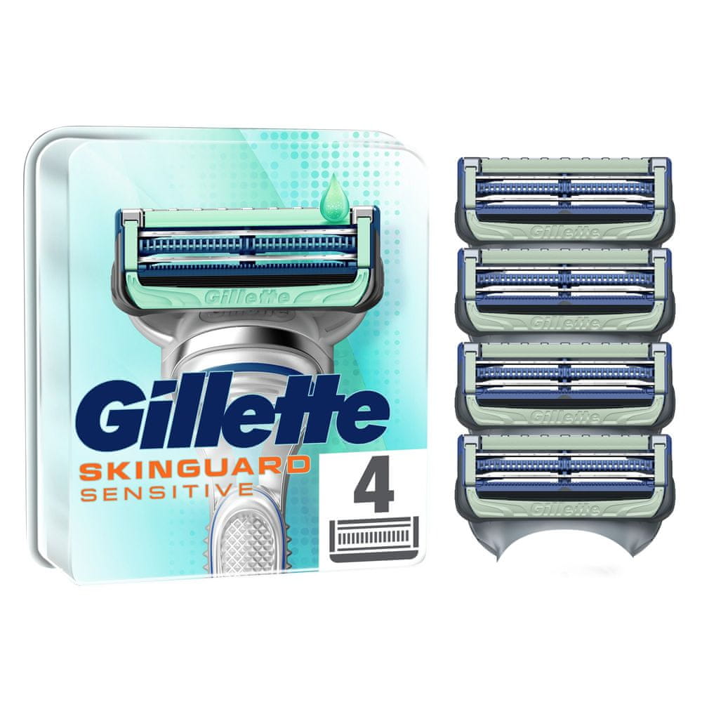 Gillette SkinGuard Sensitive Náhradní Holicí Hlavice S Aloe Vera, 4 Kusy