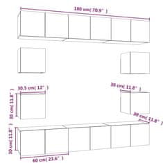 Vidaxl 10dílný set TV skříněk šedý sonoma kompozitní dřevo