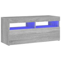 Greatstore TV skříňka s LED osvětlením šedá sonoma 90 x 35 x 40 cm