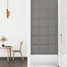 Greatstore Nástěnné panely 12 ks šedé 30 x 30 cm umělá kůže 1,08 m²