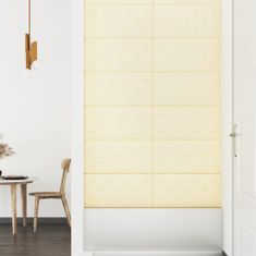 Greatstore Nástěnné panely 12 ks krémové 60 x 30 cm umělá kůže 2,16 m²