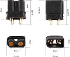 YUNIQUE GREEN-CLEAN 10 párů XT30 vysoce kvalitní, samec-samice, konektory pro baterie pro výrobu modelů Rc Lipo barva černá
