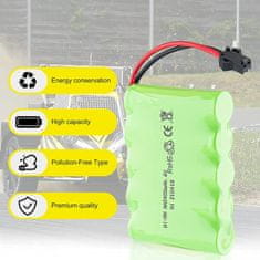 YUNIQUE GREEN-CLEAN 1 kus dobíjecí baterie 6V Ni-MH 2400 mAh pro dálkové ovládání automobilu