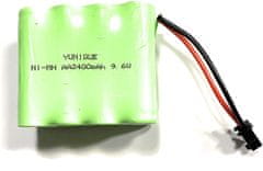 YUNIQUE GREEN-CLEAN 1 kus 9.6V 2400mAh Ni-MH AA dobíjecí baterie s sm-2P 2Pin konektorem pro RC nákladní automobily vozidla