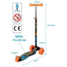 Enero Dětská tříkolová koloběžka Maxi Scooter Graffiti s LED svítícími kolečky