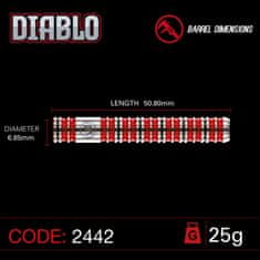 Winmau Šipky Steel Diablo - Parallel - 25g