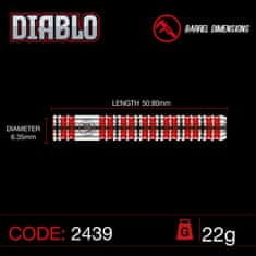 Winmau Šipky Steel Diablo - Parallel - 22g