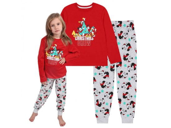 sarcia.eu Mickey Mouse a Disney Friends Vánoční pyžamo pro děti, červené a šedé, OEKO-TEX 18-24m 92 cm
