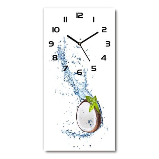 Wallmuralia Moderní hodiny nástěnné Kokos bílé 30x60 cm