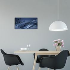 Wallmuralia Moderní skleněné hodiny na stěnu Šedá vlna černé 60x30 cm