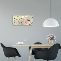 Wallmuralia Moderní skleněné hodiny na stěnu Květ višně černé 60x30 cm